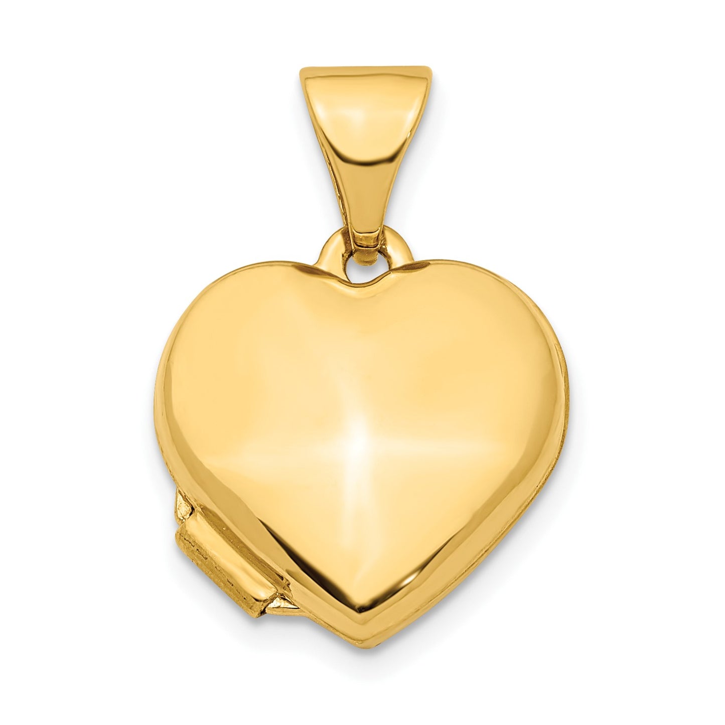 14K Heart 13mm Locket Pendant