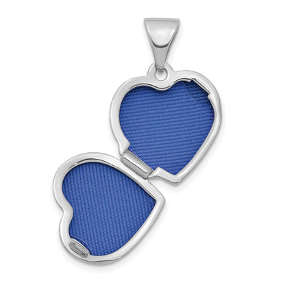 14K White Gold Heart 13mm Locket Pendant