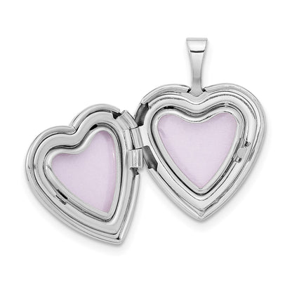 14k White Gold 16mm Heart Locket