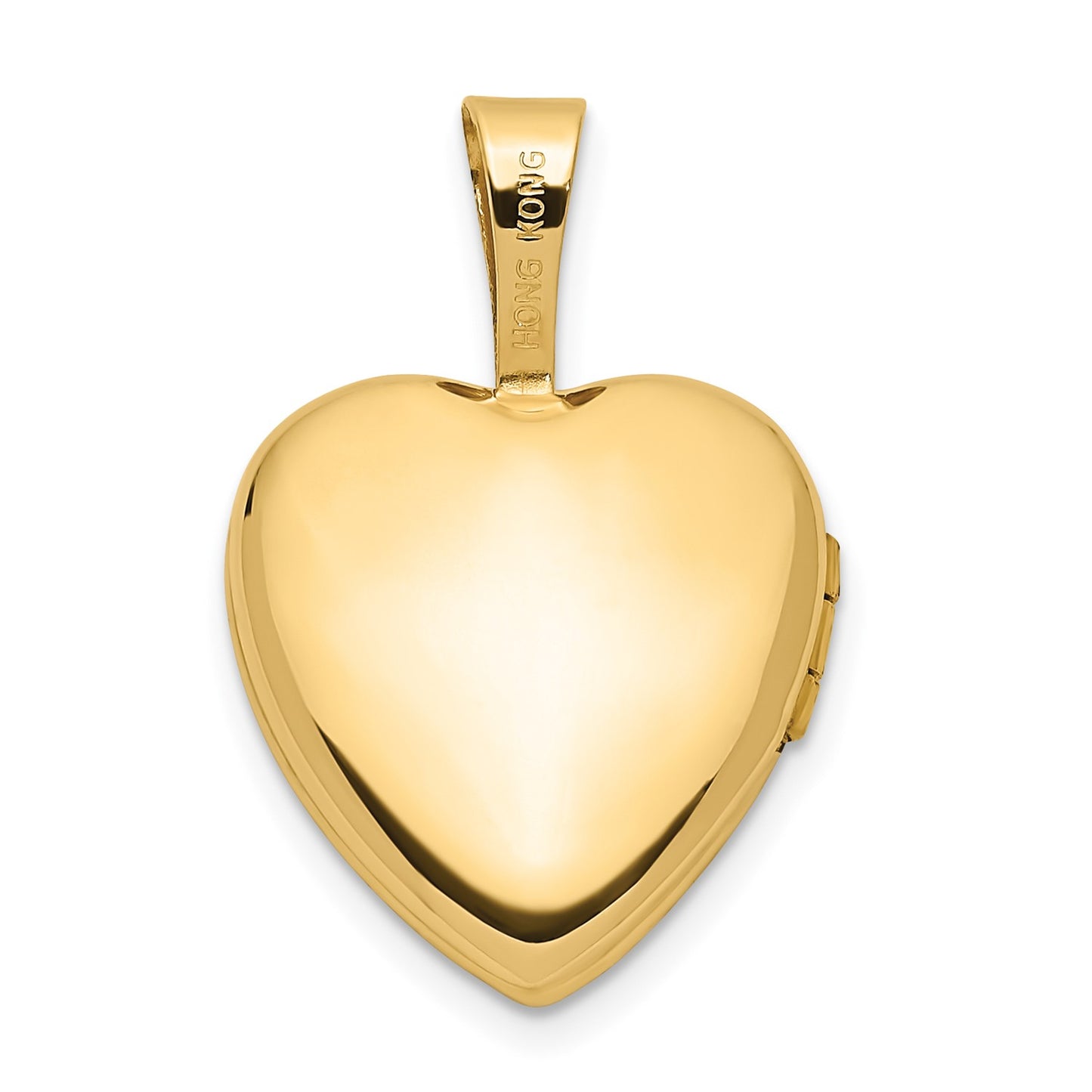 14k 12mm Satin with Enamel Rose Heart Locket