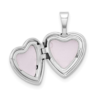 14k White Gold 12mm .01ct. Diamond Heart Locket