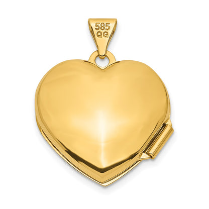 14k w/ White Rhodium Tree 18mm Heart Locket