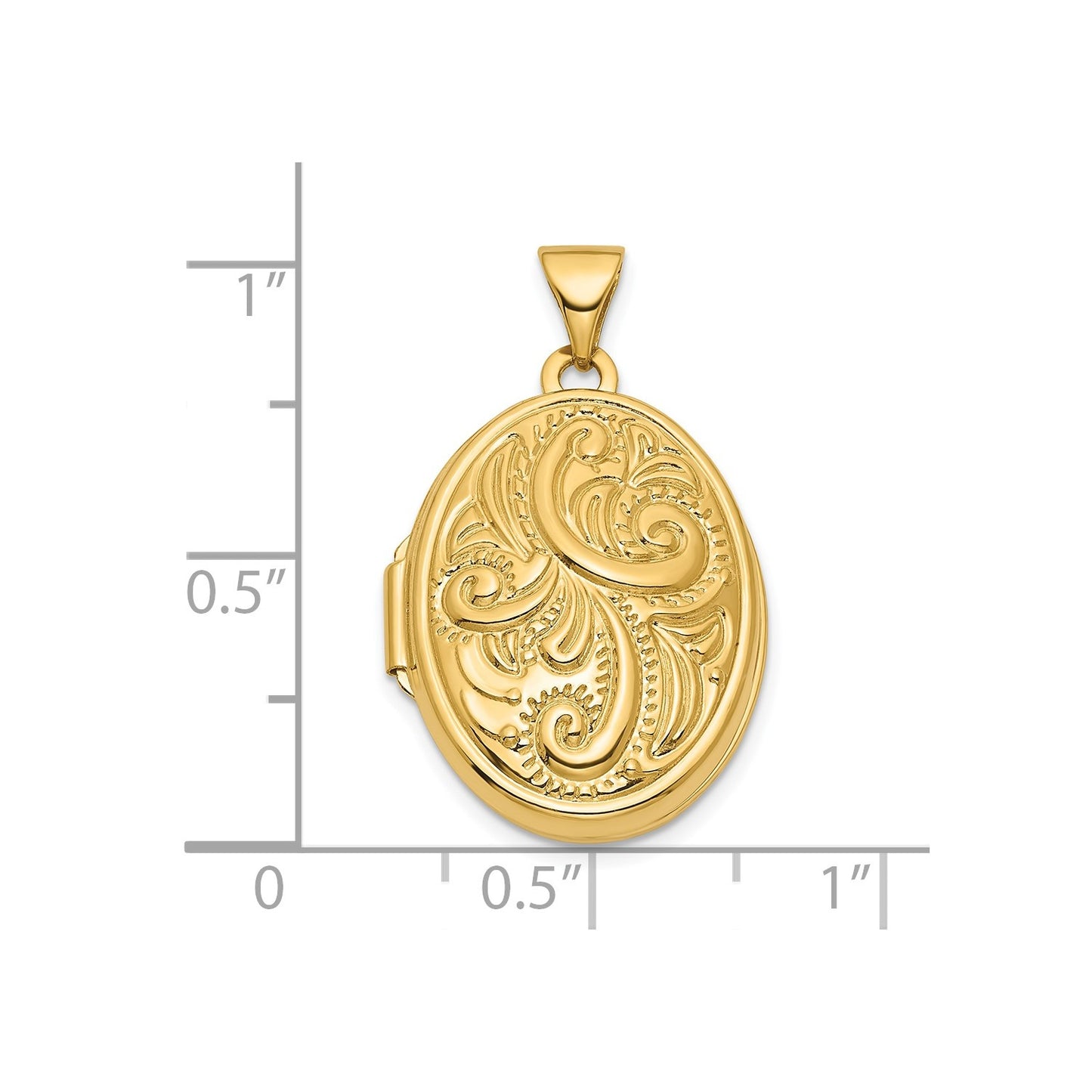 14ky Reversible Swirl Design 21mm Oval Locket