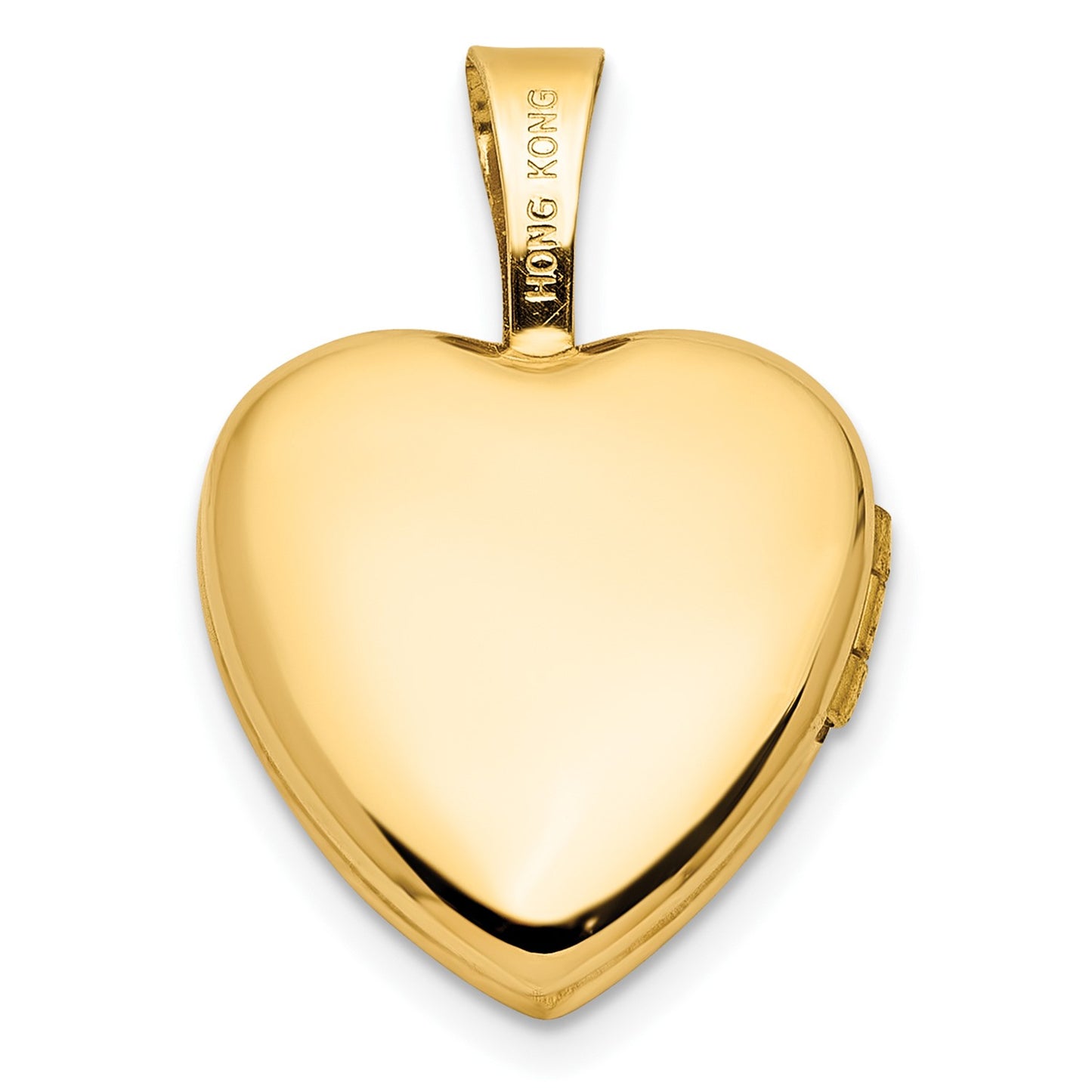 14K Polished and Satin 12mm Butterfly Heart Locket