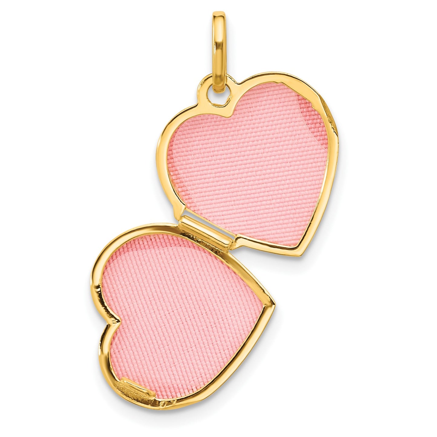 14K with Rose and White Rhodium 15mm FOREVER IN MY HEART Heart Locket