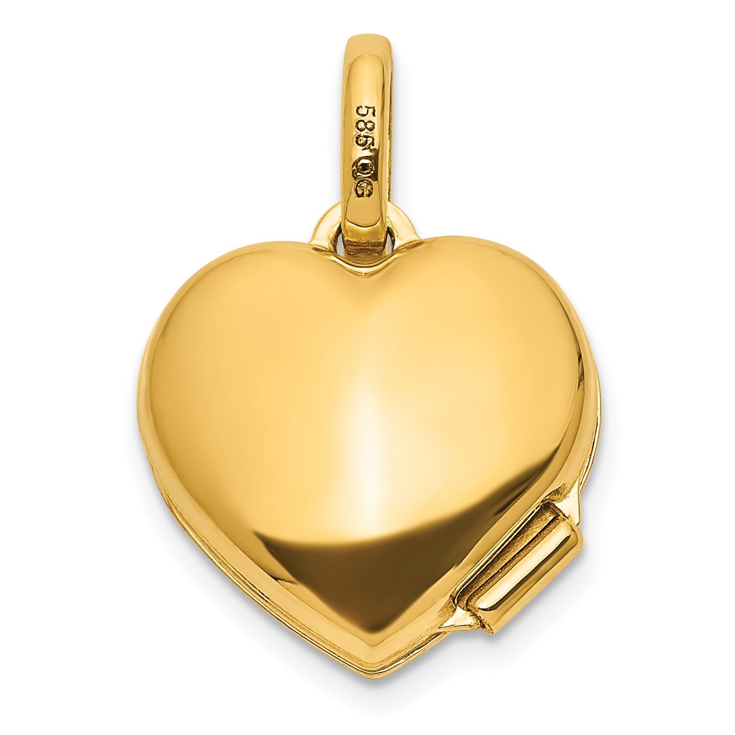 14K Polished CZ Bee Heart 12mm Locket