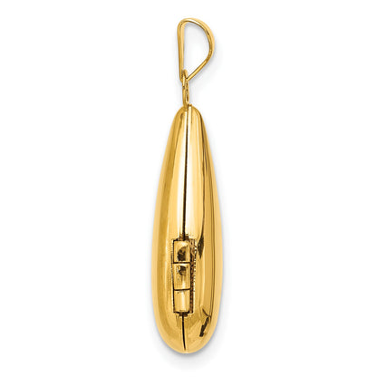 14k Polished 21x13mm Teardrop Shaped Locket