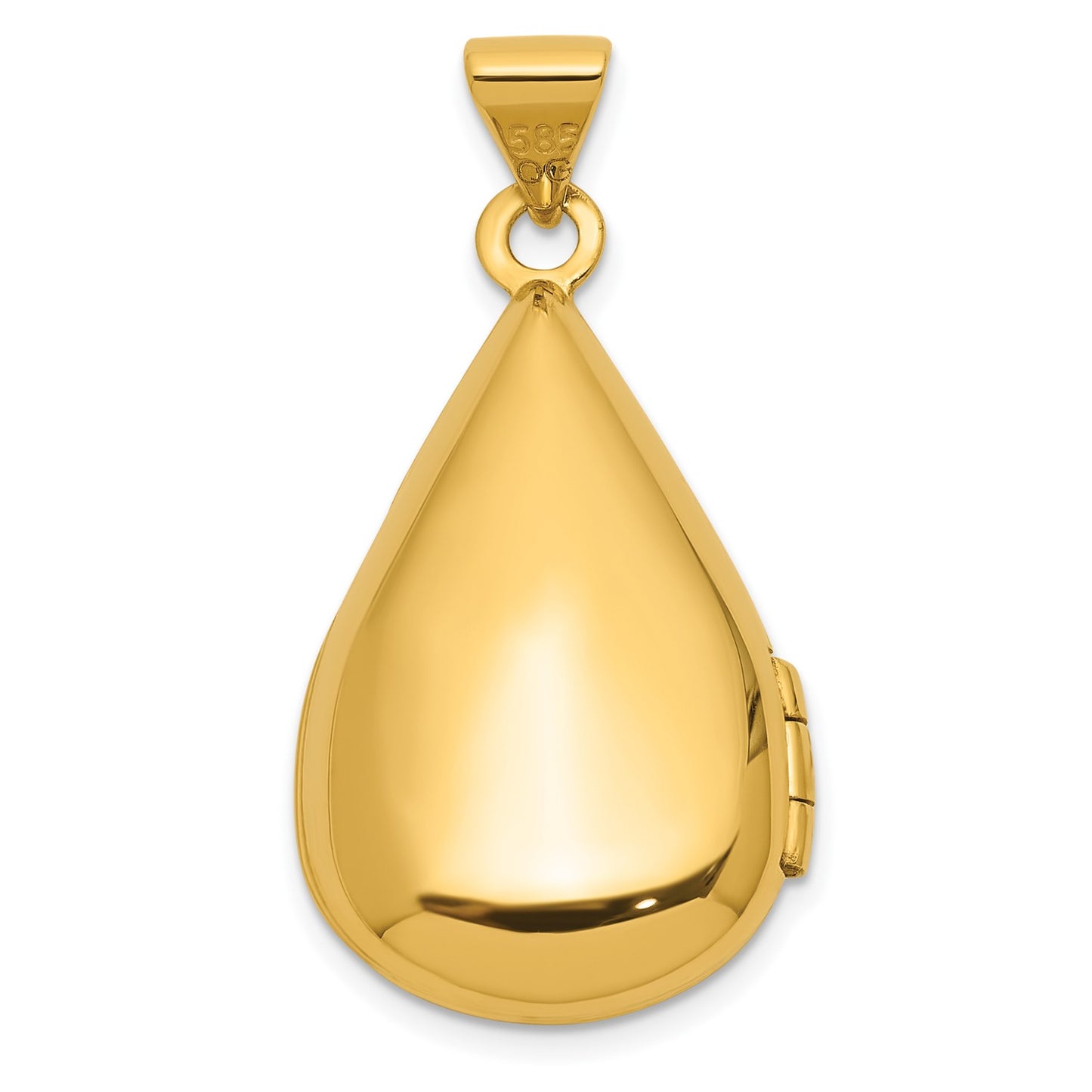 14k Polished 21x13mm Teardrop Shaped Locket