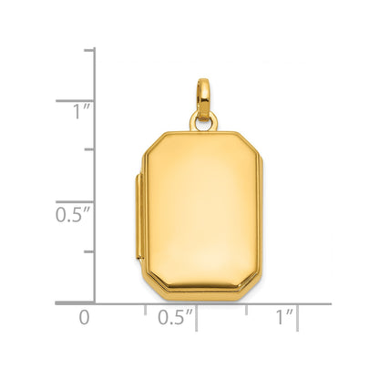 14k Polished 20x15mm Curved Rectangle Locket