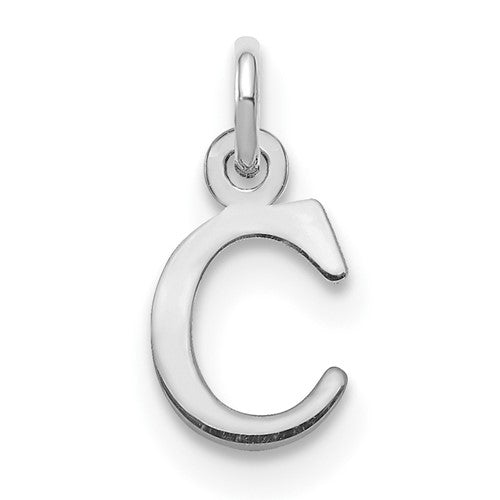 SSI Sterling Silver Rhodium-plated Letter C Initial Charm