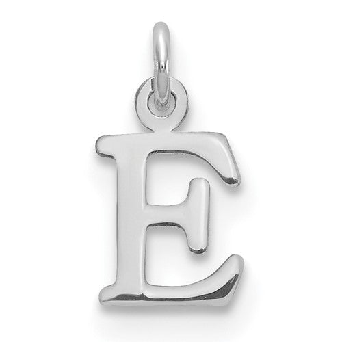 SSI Sterling Silver Rhodium-plated Letter E Initial Charm