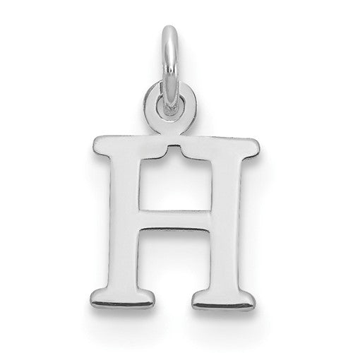 SSI Sterling Silver Rhodium-plated Letter H Initial Charm