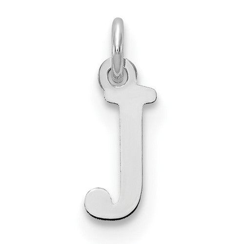 SSI Sterling Silver Rhodium-plated Letter J Initial Charm