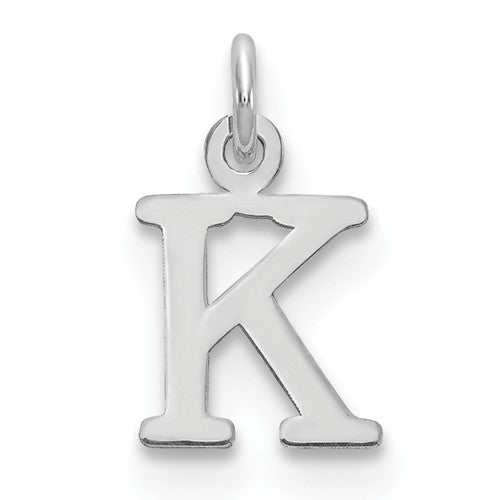 SSI Sterling Silver Rhodium-plated Letter K Initial Charm