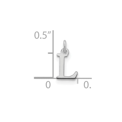 SSI Sterling Silver Rhodium-plated Letter L Initial Charm
