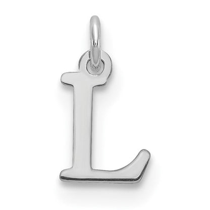 SSI Sterling Silver Rhodium-plated Letter L Initial Charm