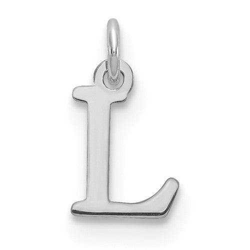 SSI Sterling Silver Rhodium-plated Letter L Initial Charm