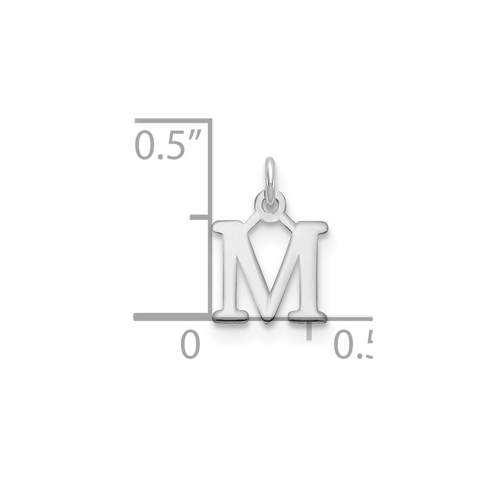SSI Sterling Silver Rhodium-plated Letter M Initial Charm