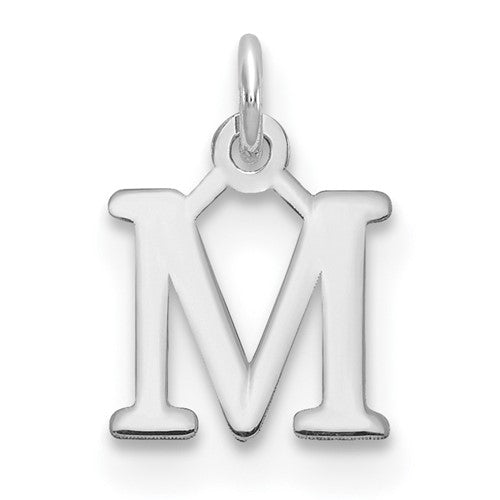 SSI Sterling Silver Rhodium-plated Letter M Initial Charm
