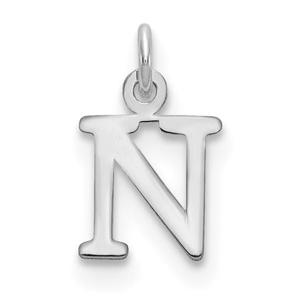SSI Sterling Silver Rhodium-plated Letter N Initial Charm