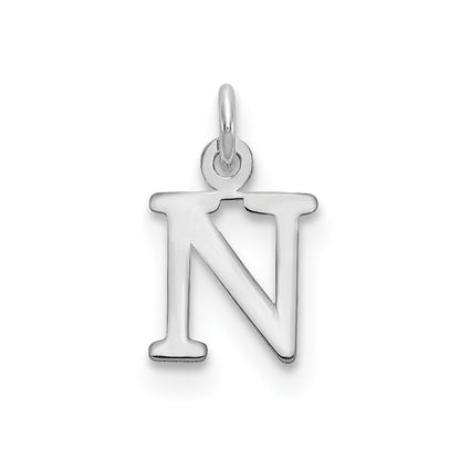 SSI Sterling Silver Rhodium-plated Letter N Initial Charm