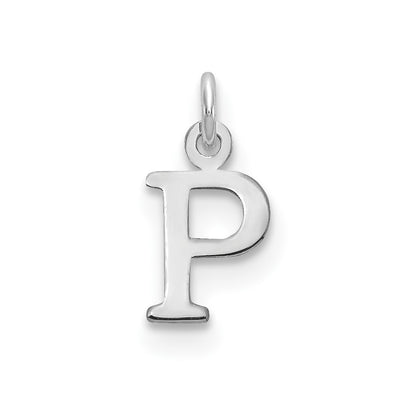 SSI Sterling Silver Rhodium-plated Letter P Initial Charm