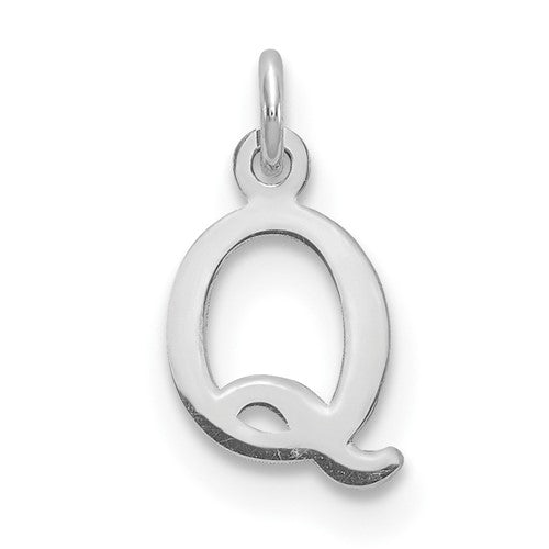 SSI Sterling Silver Rhodium-plated Letter Q Initial Charm