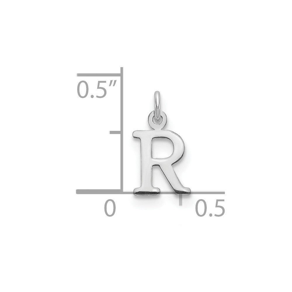 SSI Sterling Silver Rhodium-plated Letter R Initial Charm