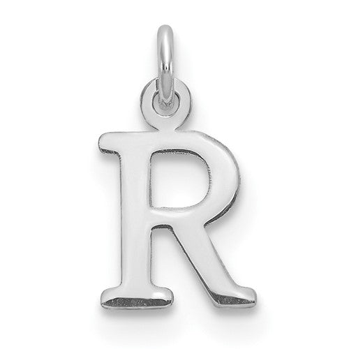 SSI Sterling Silver Rhodium-plated Letter R Initial Charm