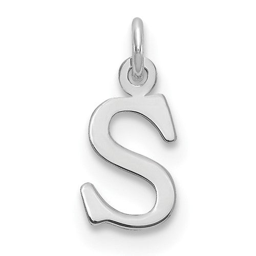 SSI Sterling Silver Rhodium-plated Letter S Initial Charm