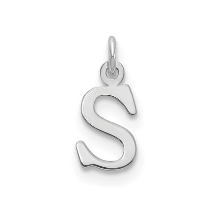 SSI Sterling Silver Rhodium-plated Letter S Initial Charm