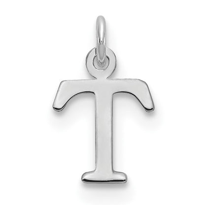 SSI Sterling Silver Rhodium-plated Letter T Initial Charm