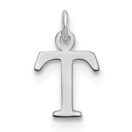 SSI Sterling Silver Rhodium-plated Letter T Initial Charm