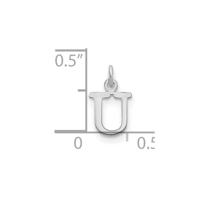 SSI Sterling Silver Rhodium-plated Letter U Initial Charm