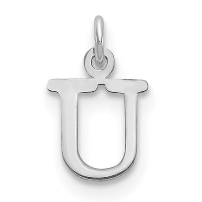 SSI Sterling Silver Rhodium-plated Letter U Initial Charm
