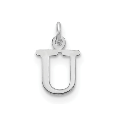 SSI Sterling Silver Rhodium-plated Letter U Initial Charm