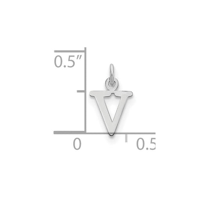 SSI Sterling Silver Rhodium-plated Letter V Initial Charm