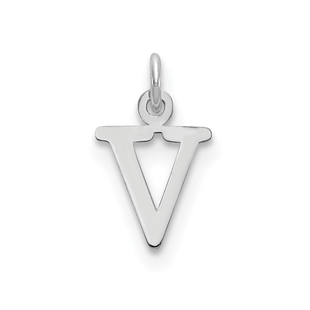SSI Sterling Silver Rhodium-plated Letter V Initial Charm