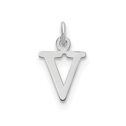 SSI Sterling Silver Rhodium-plated Letter V Initial Charm