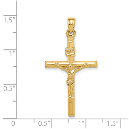 14k Hollow Crucifix Pendant