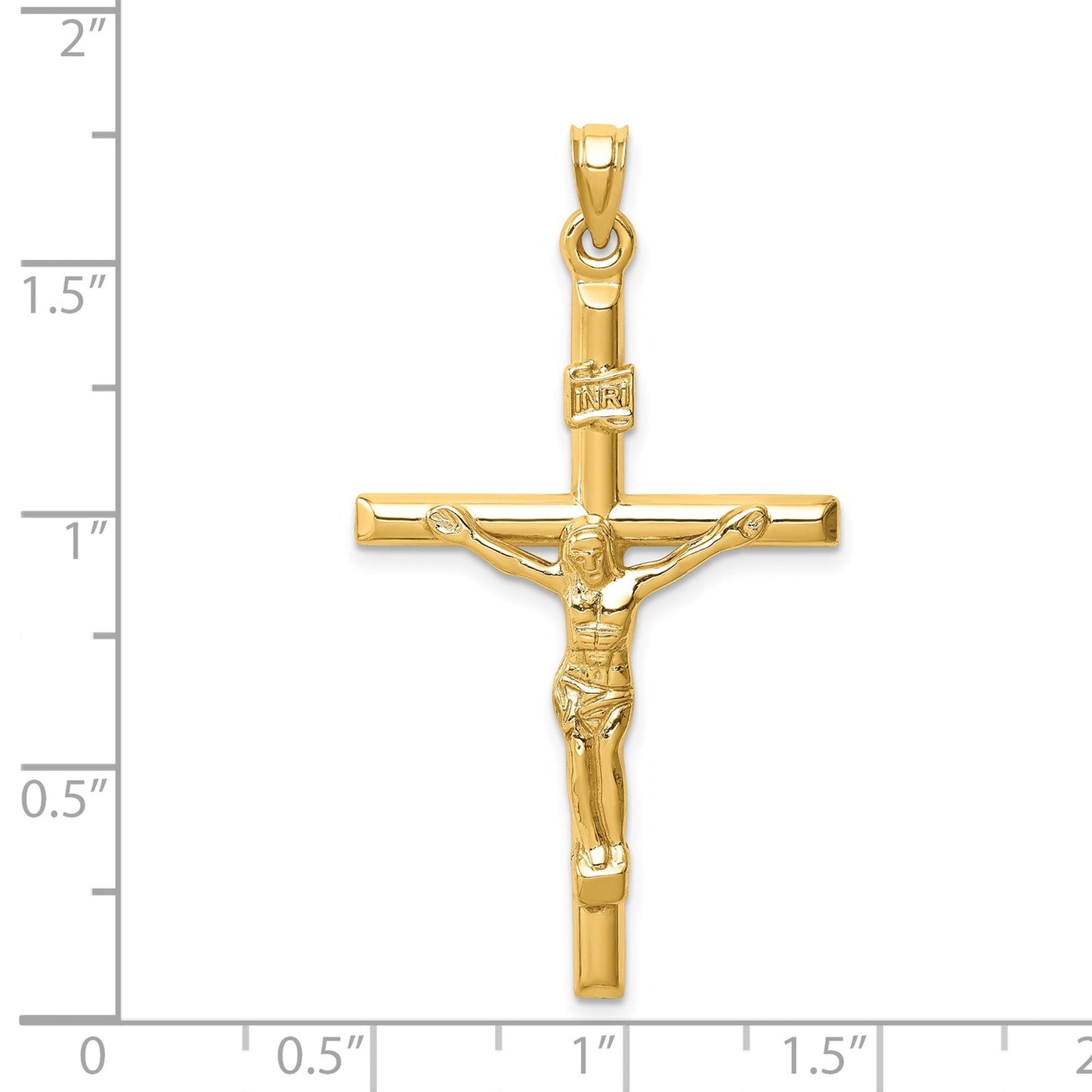 14k Hollow Crucifix Pendant