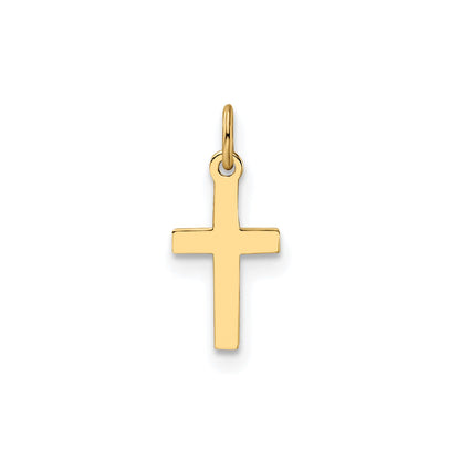 14k Polished Solid Cross Pendant