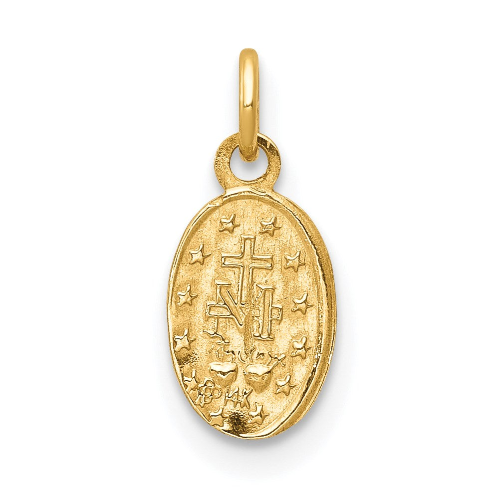 GCM 14k Polished Solid Small Miraculous Medal Oval Charm