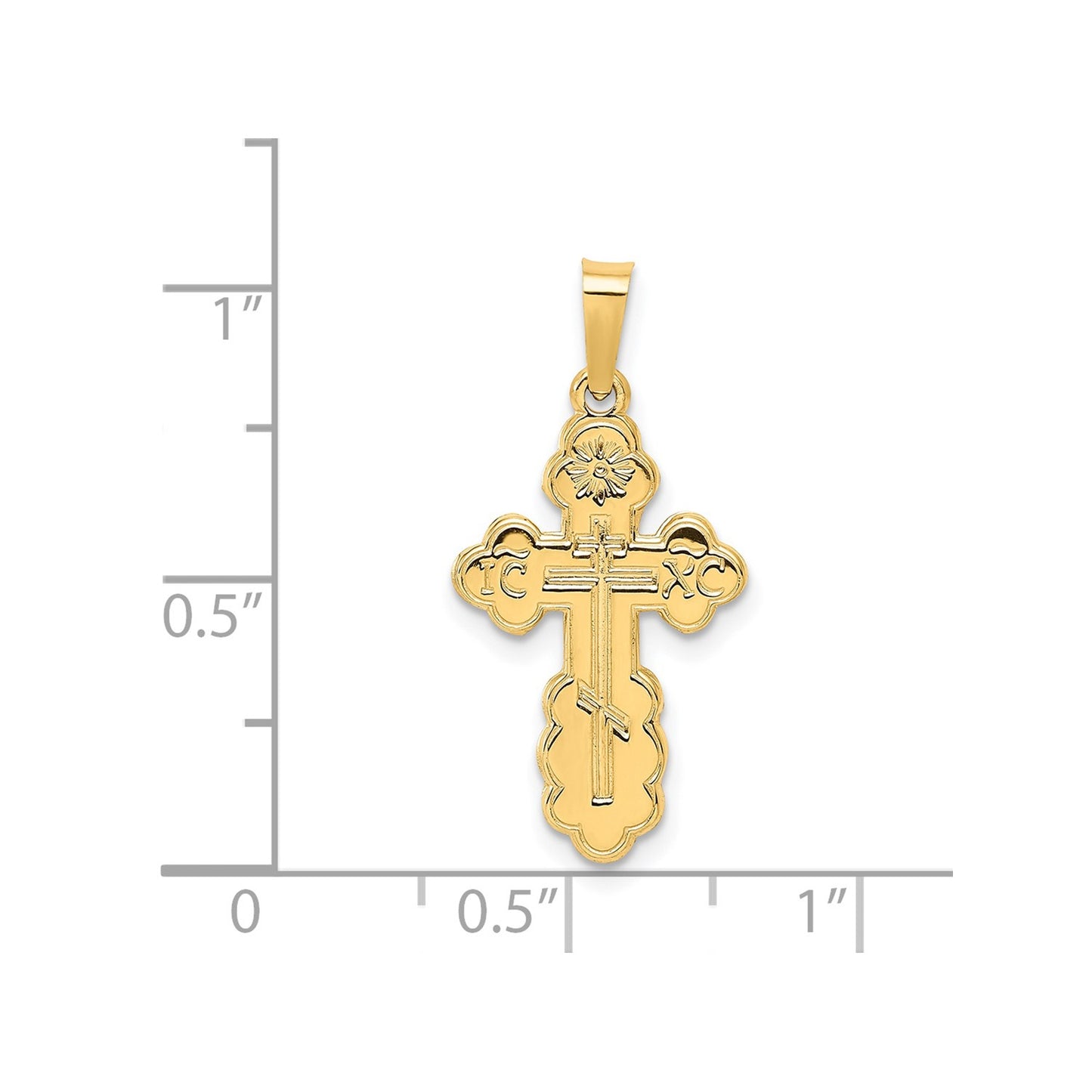 14k Eastern Orthodox Cross Charm