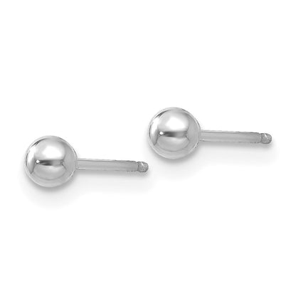 WGE 14k White Gold Polished 3mm Ball Post Earrings