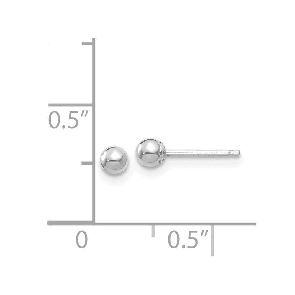 WGE 14k White Gold Polished 3mm Ball Post Earrings