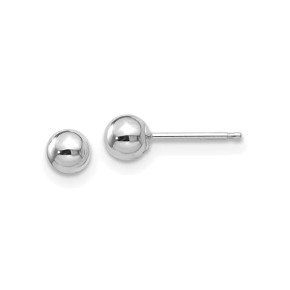 14k White Gold Polished 4mm Ball Post Earrings