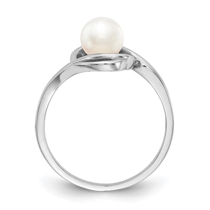 PGR 14k White Gold 5.5mm FW Cultured Pearl Ring