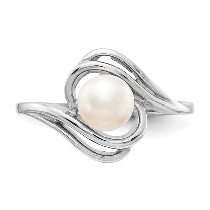 PGR 14k White Gold 5.5mm FW Cultured Pearl Ring