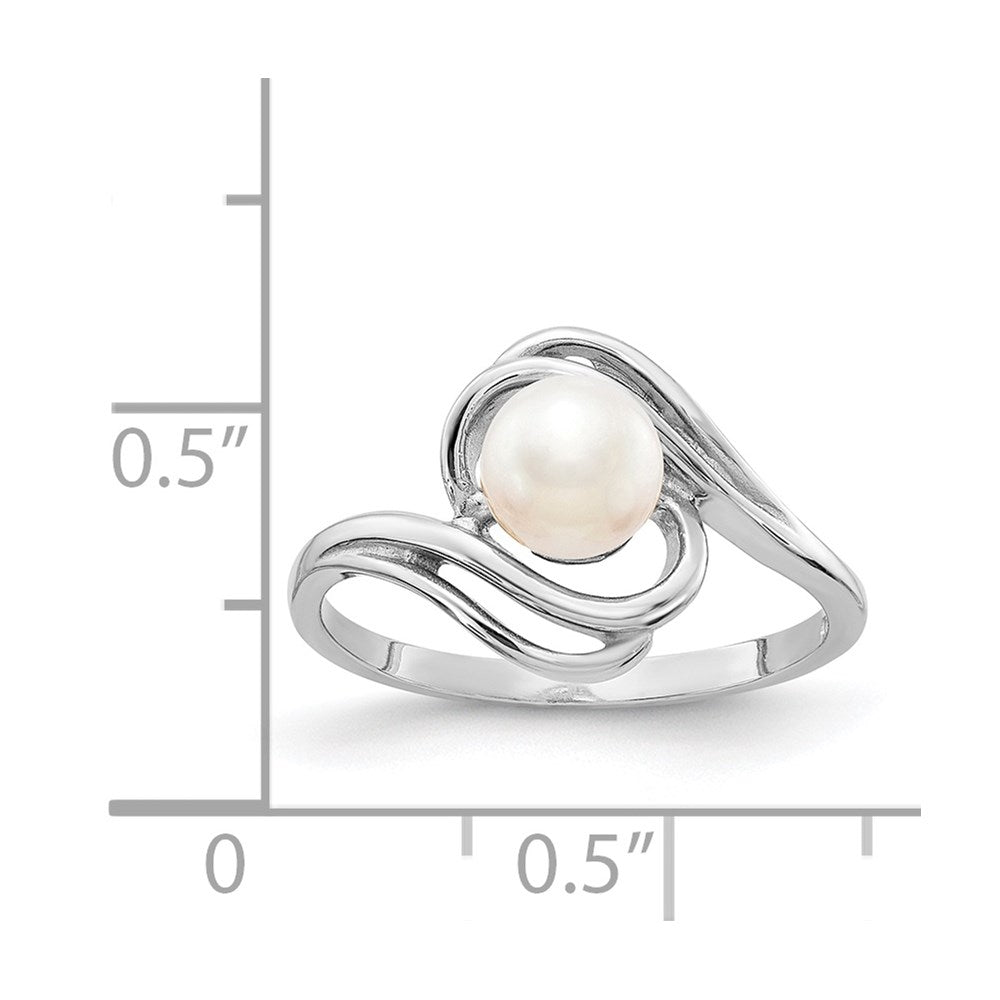 PGR 14k White Gold 5.5mm FW Cultured Pearl Ring